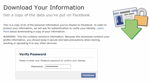 Download your information fb verification