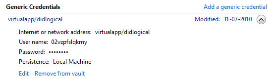 virtualapp didlogical credentials