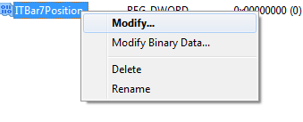 Modify DWORD ITBar7Position