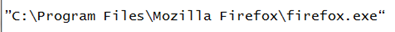 Firefox.exe shortcut path