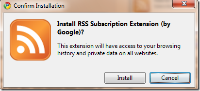 install RSS subscription extension chrome