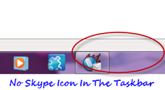 No Skype taskbar icon 