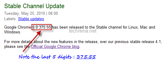 Chrome latest dev stable release version