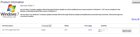 Windows 7 SP1 Physical Media Shipment