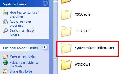 System Volume Information in Windows XP
