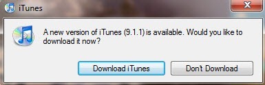 iTunes new version 9.1.1 available