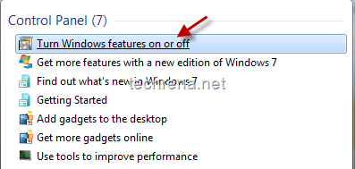 turn windows features search