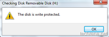 the disk is write protected