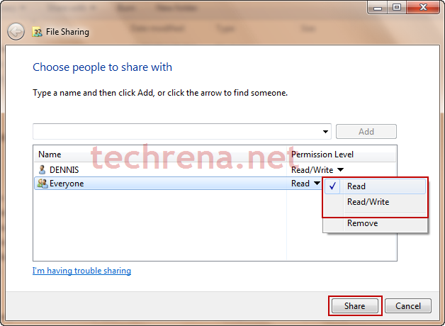 file sharing permissions