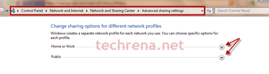 network and sharing center