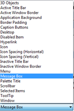 Items list in window colors