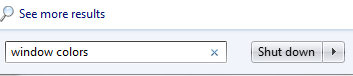 Window colors start menu search