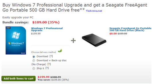 Windows 7 pro upgrade HDD offer