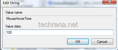 Edit MouseHoverTime string value