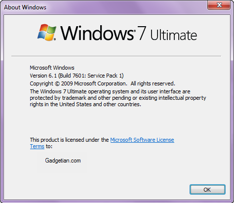 build 7601 service pack 1 windows 7