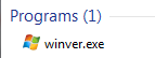 Winver from start menu programs