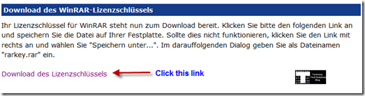 Downloading WinRar key REG file