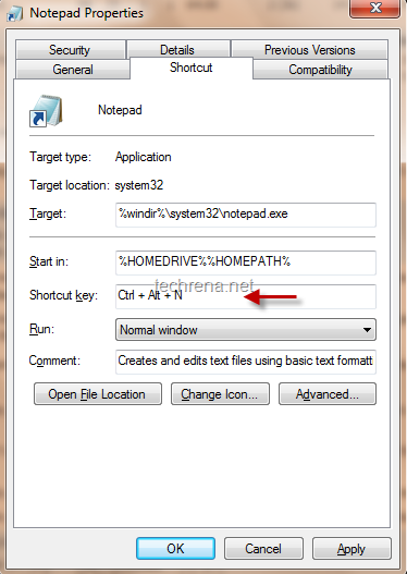 keyboard shortcut for programs in windows