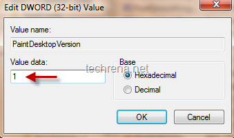 paintDesktopVersion regedit Windows 7 change value