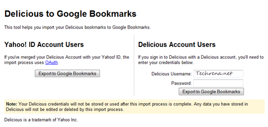 Delicious to Google Bookmarks import