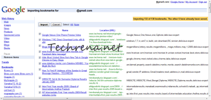Delicious Bookmarks Imported To Google Bookmarks