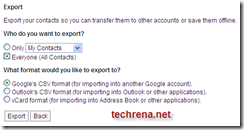 Exporting Gmail contacts to another Gmail account