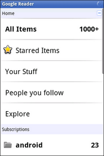 Google Reader Android Screenshot