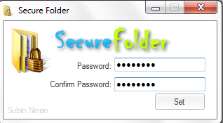 Set password for Secure Folder