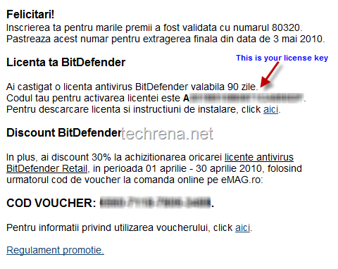 BitDefender promo license key