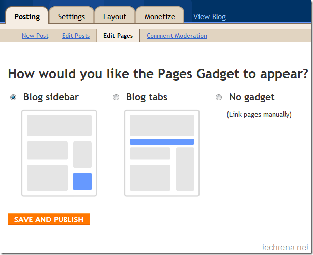 Blogger Page Gadget 