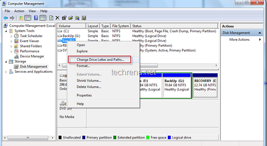 Windows 7 Disk management
