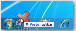 CloseAll drag to taskbar