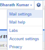 Gmail mail settings link