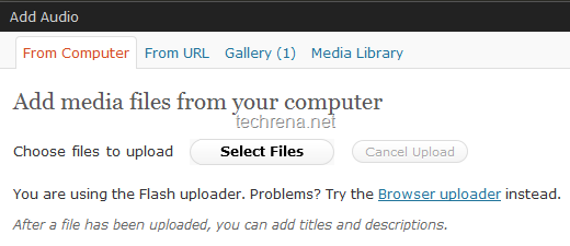 Add media files from your computer to the WordPress media library