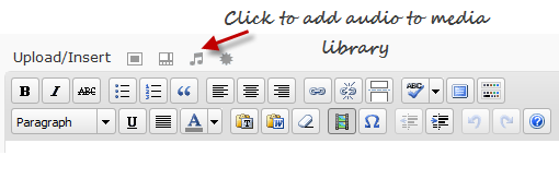Upload audio file to the WordPress media library