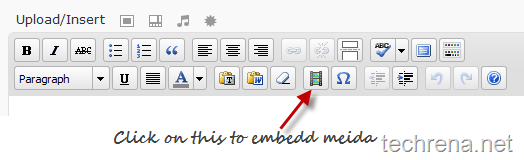 Click on this to embed media into the WordPress post