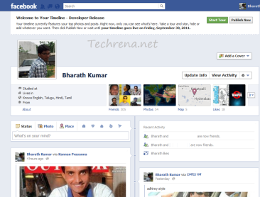 Facebook timeline screenshot