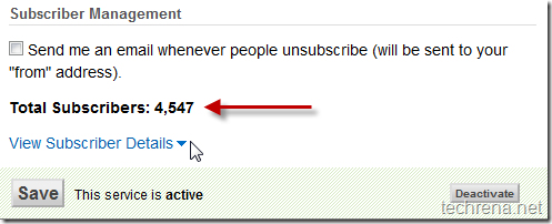 Finding total number of email subscribers