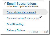 subscription management in FeedBurner