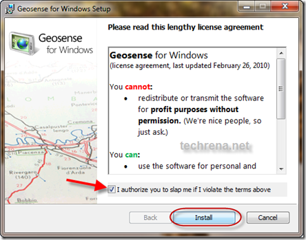 install Geosense for windows