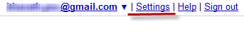 Gmail settings link