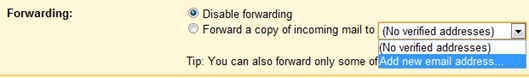 Add new email address Gmail forwarding