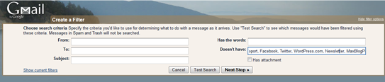 Creating Filter in Gmail