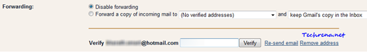 Verfiy forwarding mail in Gmail
