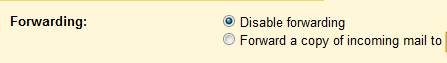 disable forwarding in gmail