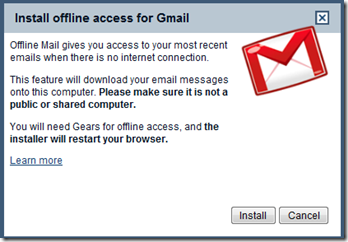 Install Offline Gmail Access Gears