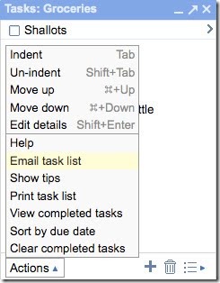 Email a Task List gmail