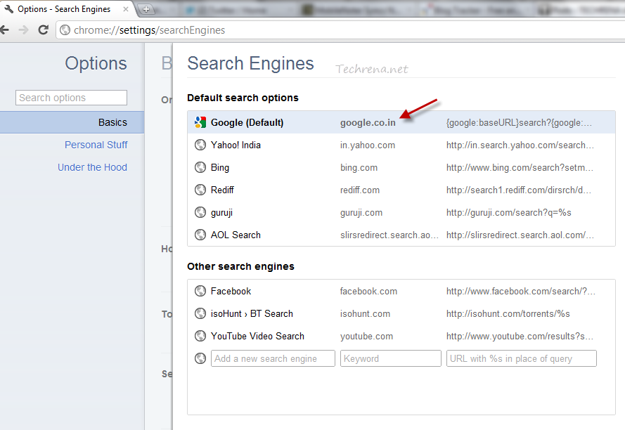 How do you make Google your default search engine?