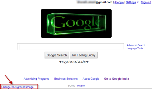 Google homepage