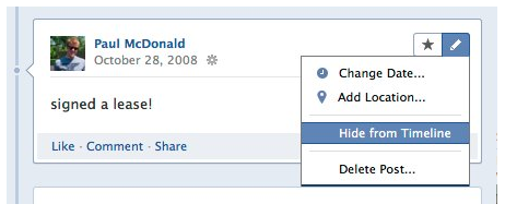 Hide Post from Facebook Timeline
